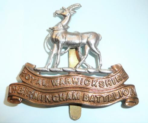 Scarce WW1 1st Birmingham ( Pals ) Battalion Royal Warwickshire Regiment Other Ranks Cap Badge