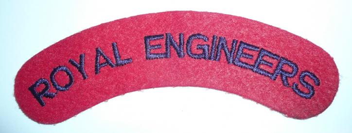Royal Engineers Embroidered Felt Cloth Shoulder Title