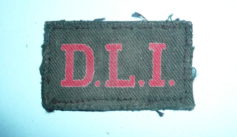 WW2 Durham Light Infantry (DLI ) Printed Pagri Style Shoulder Title as worn by officers of the 1st Battalion in Italy in 1944
