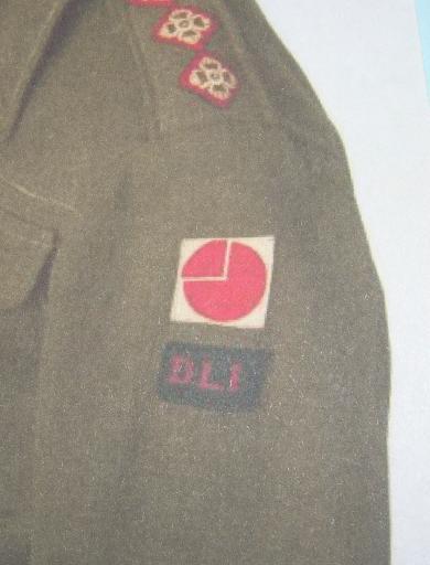 WW2 Durham Light Infantry (DLI ) Printed Pagri Style Shoulder Title as worn by officers of the 1st Battalion in Italy in 1944
