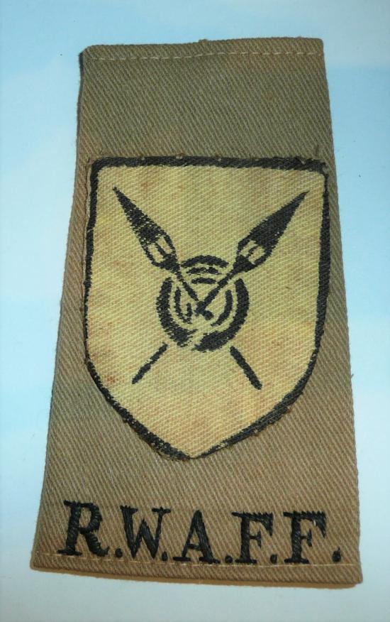 WW2 RWAFF Royal West African Frontier Force, 82nd West African Division Slip on  Epaulette Shoulder Title Combination