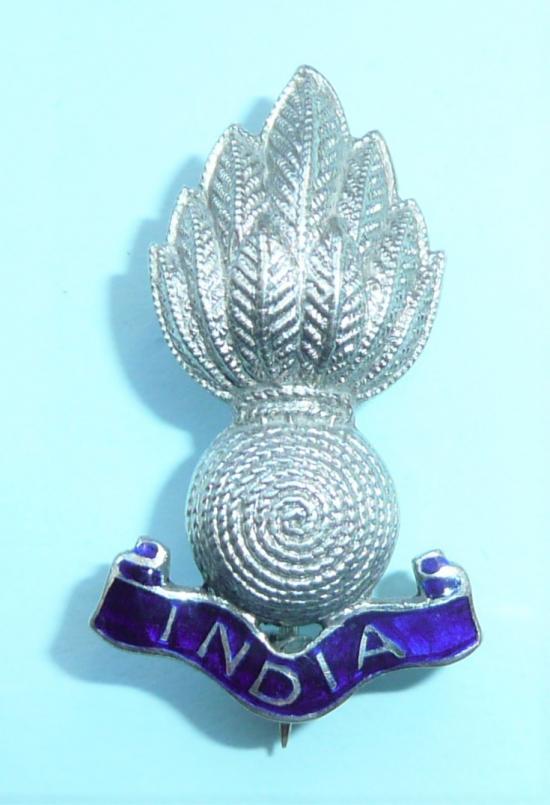 Indian Army Engineers Silver & Enamel Sweetheart Pin Brooch Badge