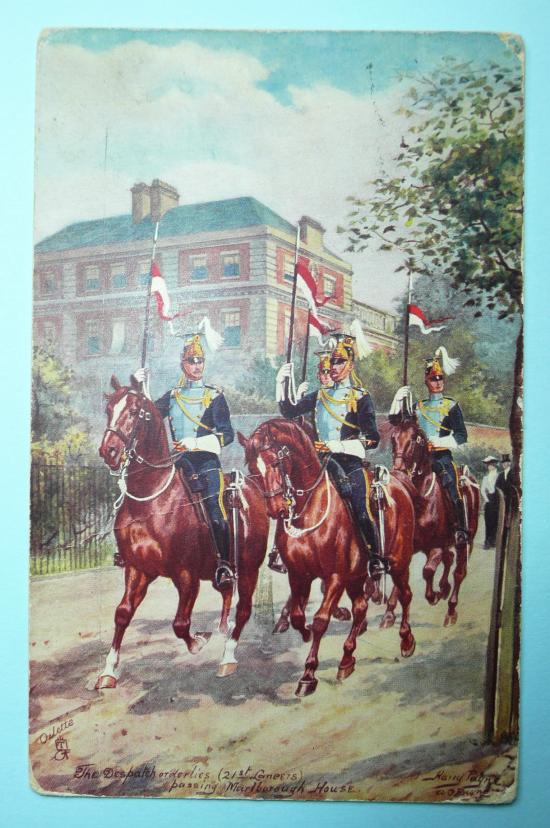 21st Lancers Coloured Art Postcard Tuck Oilette 9081