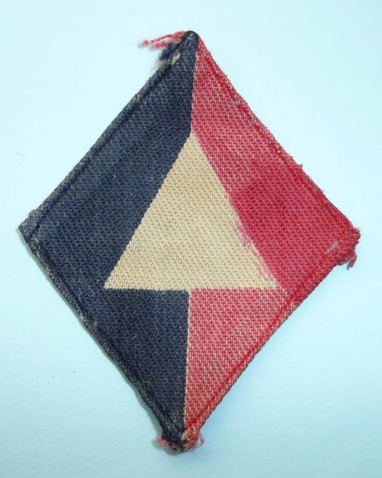 WW2 Printed 1st Infantry Division Royal Artillery ( RA ) Printed Cloth Formation Sign Badge