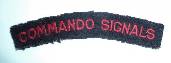 WW2 Special Forces - Commando Signals Embroidered Red on Black Felt Cloth Shoulder Title