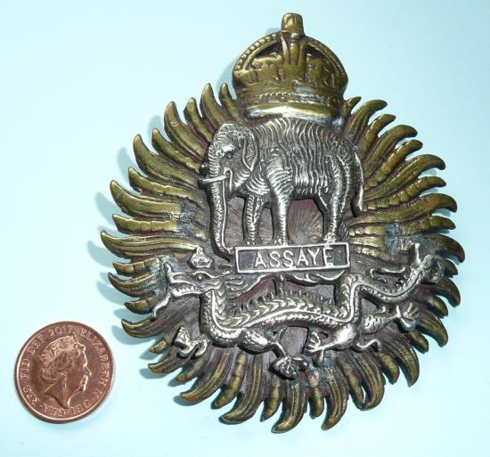 1st Punjab Regiment Large Cast Bi-Metal Shoulder Belt Plate (SBP), screwposts