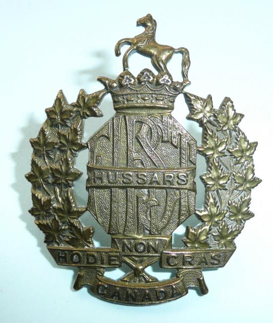 WW1 CEF - 1st Canadian Hussars Brass Cap Badge