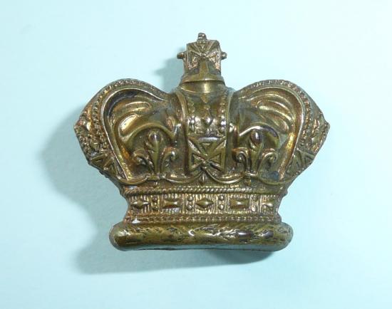 Victorian QVC Infantry Regiments Generic Brass Pattern Glengarry Crown for wear above a HPC, post 1881