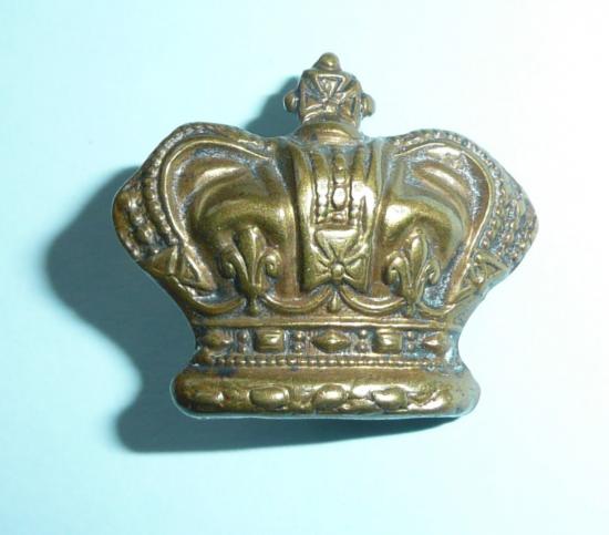 Victorian QVC Infantry Regiments Generic Brass Pattern Glengarry Crown for wear above a HPC, post 1881