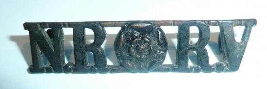 North Riding (of Yorkshire) Rifle Volunteers Blackened Brass Shoulder Title - Gaunt