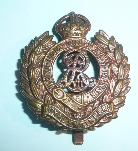 Royal Engineers EDVII Edwardian Other Ranks Brass Cap Badge