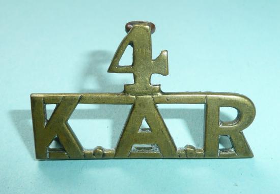 4 / KAR (Uganda 4th Battalion) Kings African Rifles (Brass One Piece Shoulder Title