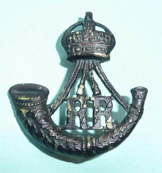 6th Rajputana Rifles Officers Blackened Brass Cap Badge