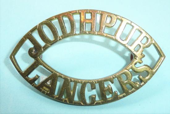 Indian Army  - Jodhpur Lancers One Piece Brass Shoulder Title