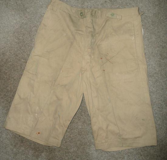 A pair of Second World War British Army tropical khaki drill 