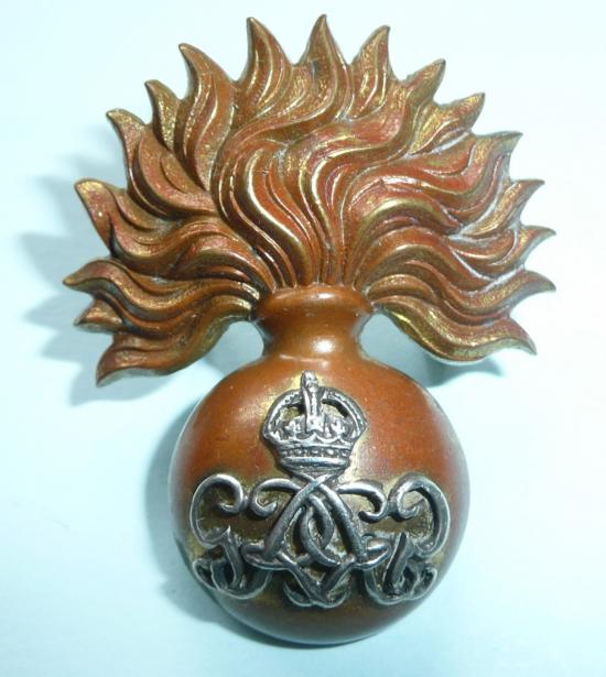 Grenadier Guards GVI Warrant Officers Silver and Gilt Cap Badge, King's Crown