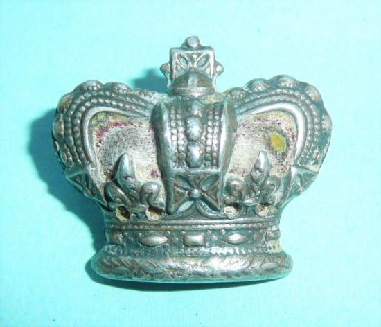 Victorian White Metal Victorian Majors Crown Rank Badge