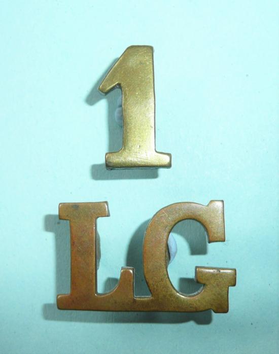 The 1st Life Guards (Household Cavalry) Early Two Part Brass Shoulder Title