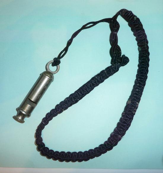 Hong Kong Patent Police Whistle on Black Rigging Lines Lanyard