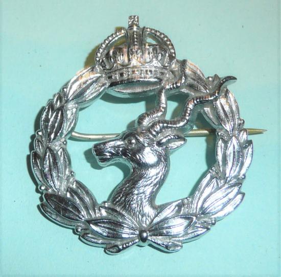 East Africa Somaliland Police Chromed Cap Badge, Kings Crown