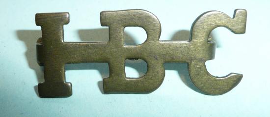 South African Boer War Period IBC Indian Bearer Company Brass Shoulder Title
