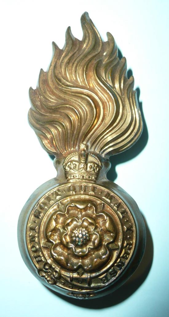 Royal Fusiliers (City of London Regiment) Other Ranks Fusilier Cap Large Gilding Metal Grenade, Post 1902