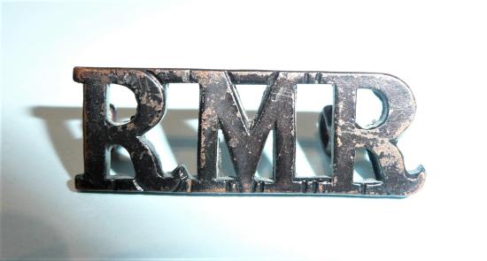 RMR Royal Marine Reserve Blackened Brass Shoulder Title