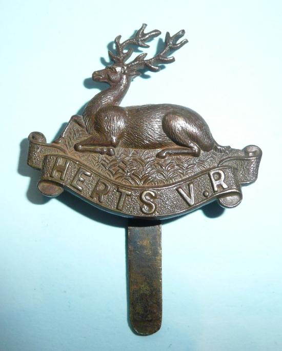 WW1 Home Front - Hertfordshire VTC Volunteer Regiment Bronze Cap Badge