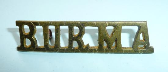 WW2 Burma Theatre Made Brass Shoulder Title