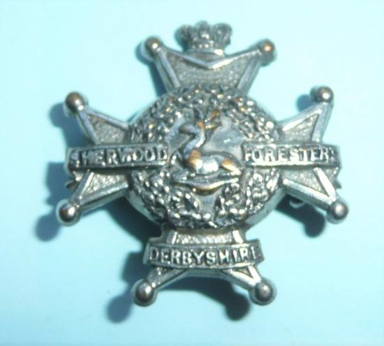Derbyshire Volunteer Battalion QVC NCOs Silver Plated Collar Badge