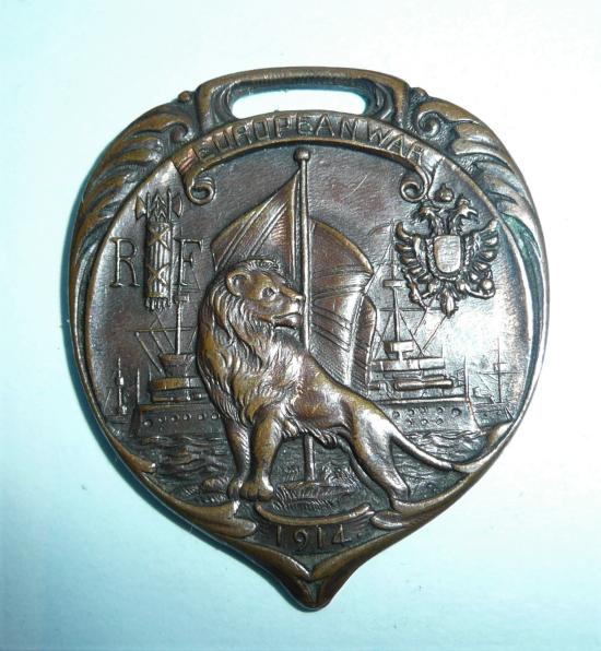 WW1 Home Front - 1914 European War Patriotic Bronze Fob Medallion