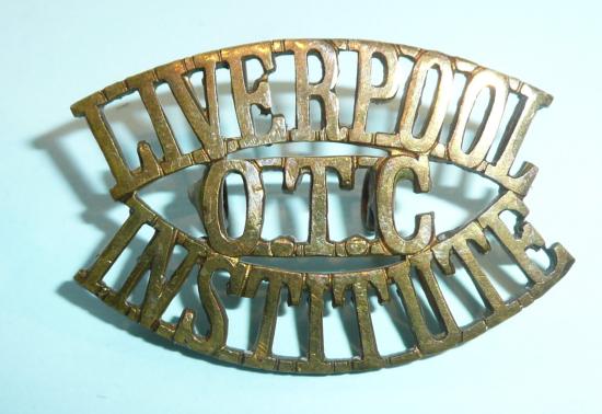 Liverpool / OTC / Institute CCF One Piece Brass Shoulder Title