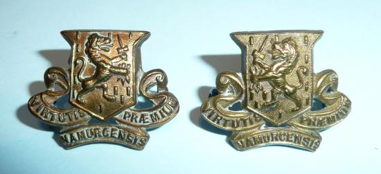 Royal Irish Regiment Other Ranks Pair of Matched Facing Brass Collar Badges