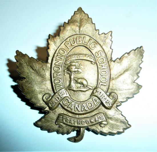 Canada - Toronto Public School Cadets Brass Cap Badge