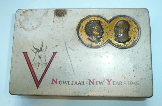 WW2 1945 Xmas South African Cigarette Gift Tin To The Troops