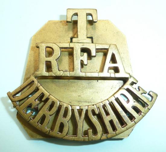 T / RFA / Derbyshire One Piece Brass Shoulder Title