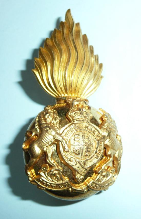 Royal Scots Fusiliers (RSF) Officers Kings Crown Gilt Glengarry Badge