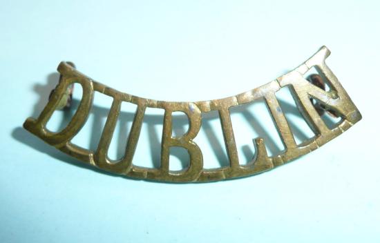 Ireland Irish Dublin Brass Shoulder Title - Red Cross?