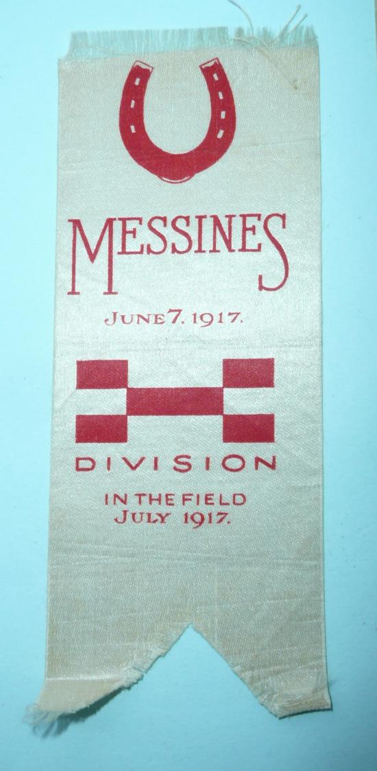 WW1 Cigarette Silk 25th Division Messines 1917