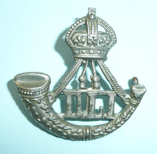 Durham Light Infantry (DLI) Officer 's White Metal Cap Badge - Ludlow