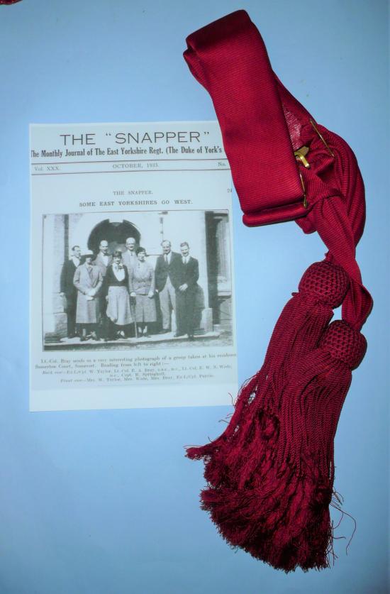 British Army Officers Crimson Red Sash, attributed to MC Winner