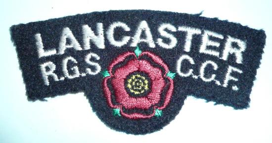 Lancaster RGS Royal Grammar School CCF Combined Cadet Force Embroidered Shoulder Title