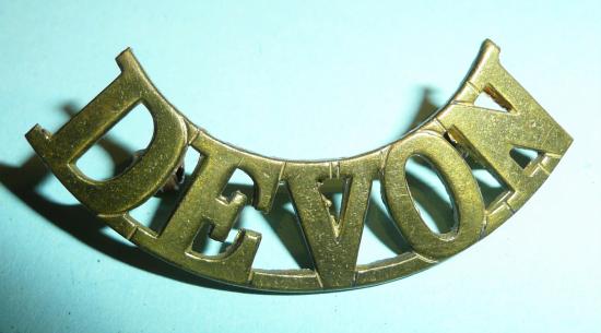 Devon Regiment Brass Other Ranks Shoulder Title