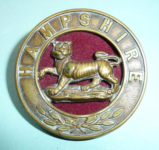 The Hampshire Regiment Brass Helmet Plate Centre (HPC) for wear on the Glengarry