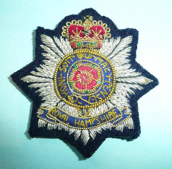 Royal Hampshire Regiment Officers Bullion Cloth Beret Badge