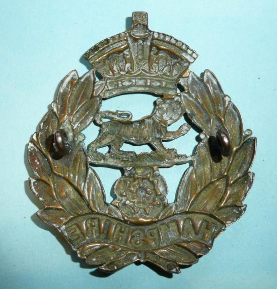 Hampshire Regiment Large Brass Other Ranks Foreign Service Pagri Badge, QVC post 1881