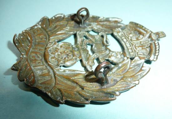 Hampshire Regiment Large Brass Other Ranks Foreign Service Pagri Badge, QVC post 1881