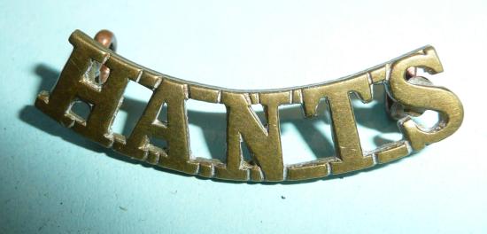 Small Hants Hampshire Brass Shoulder Title