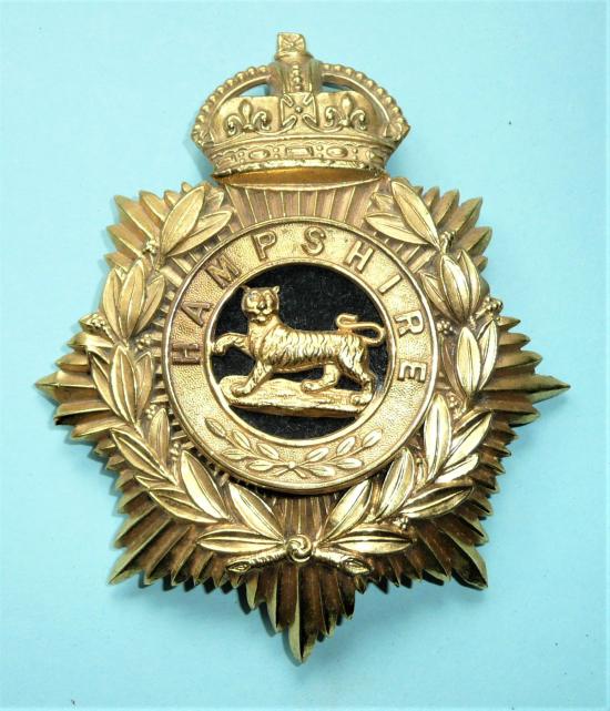 Hampshire Regiment Musicians Bandmans Helmet Plate, Circa 1919 - 1946, King's Crown