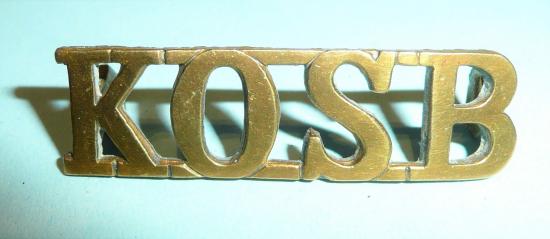 KOSB Kings Own Scottish Borderers Brass Shoulder Title